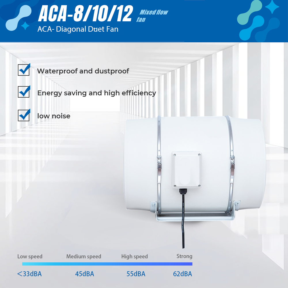 ACA-8/10/12 inches Diagonal Duct Fan