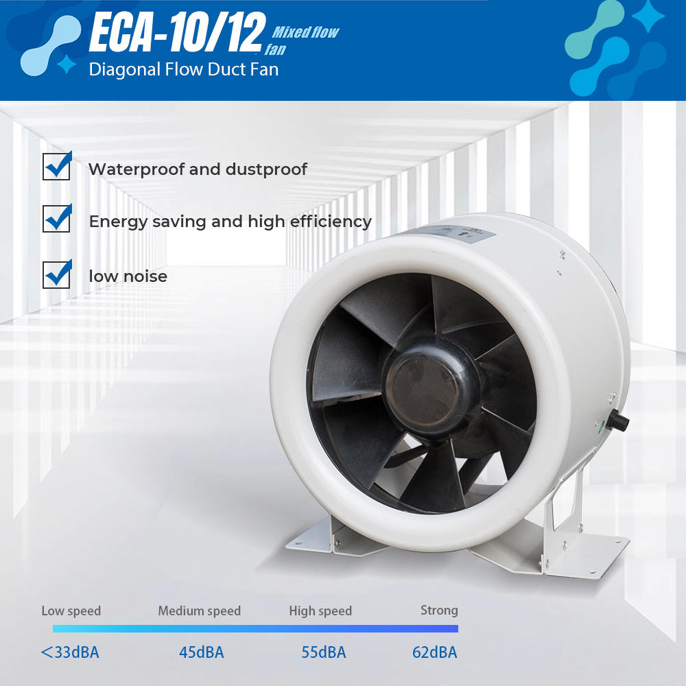 ECA-10/12 inches Diagonal Flow Duct Fan