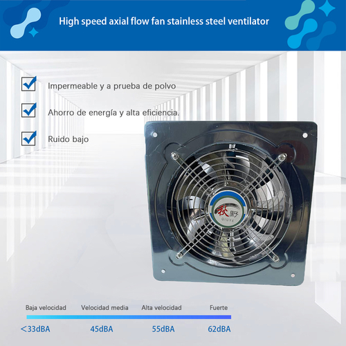 High speed axial flow fan stainless steel ventilator